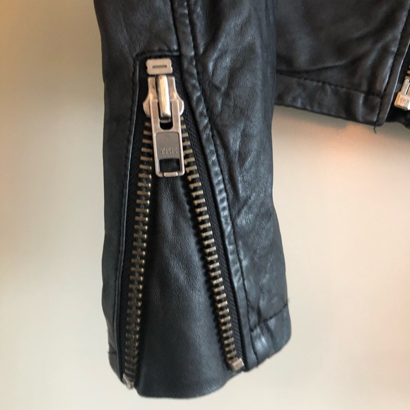 Top shop vegan leather Moto jacket black size 4 - Picture 3 of 7